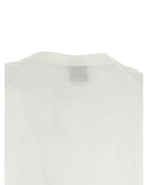 Pinko White Curl Sleeve Blouse