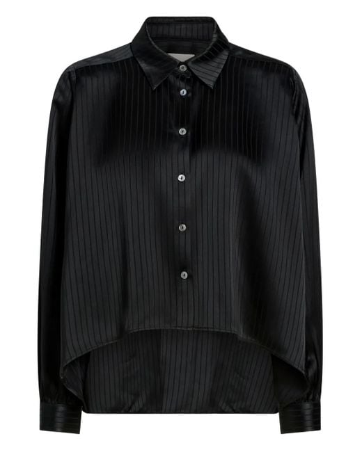 Cinq À Sept Black Gestreiftes Georgia Top