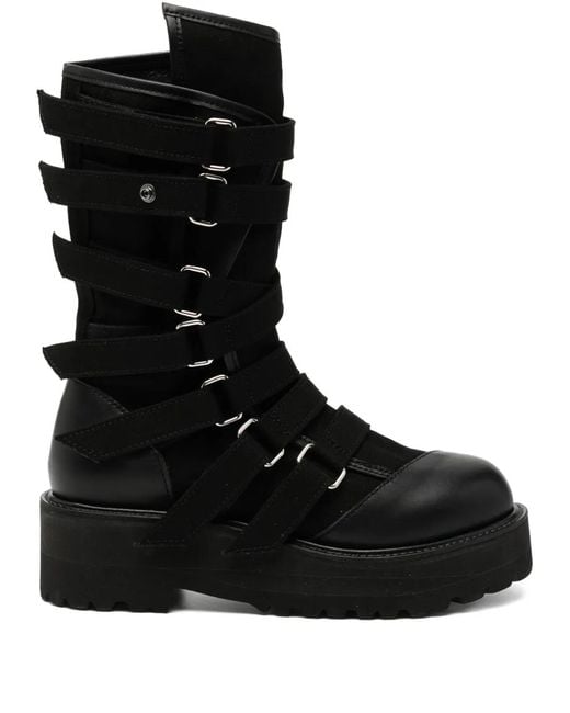 Yohji Yamamoto Black Buckle Boots