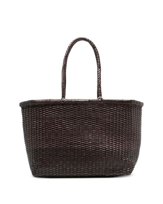 Dragon Diffusion Black Large B Weave Leather Shoulder Bag