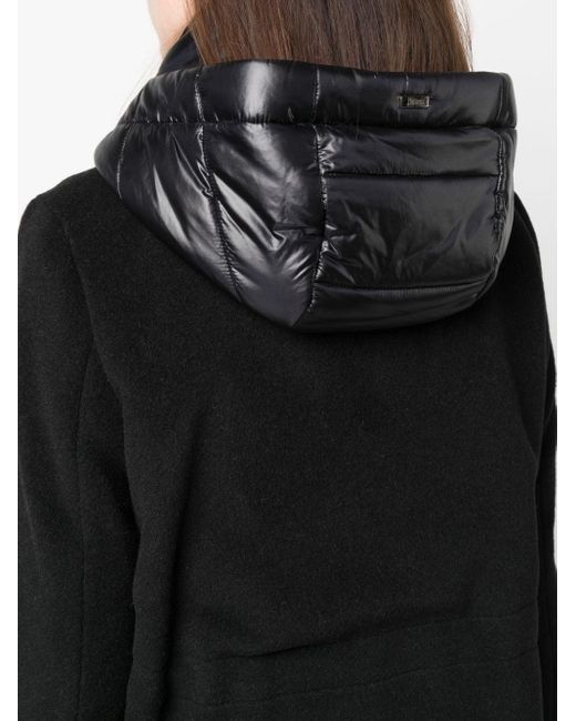 Abrigo con capucha y botones Herno de color Black