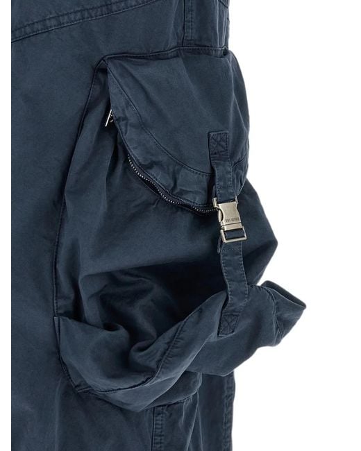 The Attico Blue Draped Parachute Cargo Pants