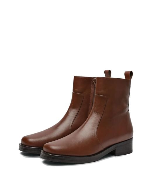 Studio Nicholson Brown Bottines À Bout Carré