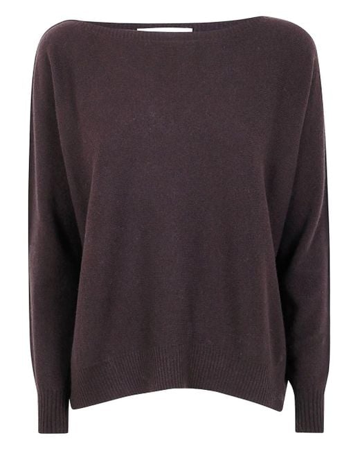 D.exterior Brown Pullover Mit U-Boot-Ausschnitt
