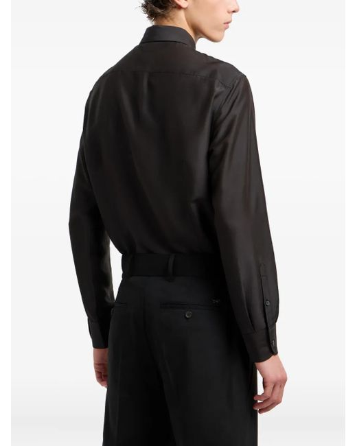 Emporio Armani Overhemd Met Logopatch in het Black voor heren
