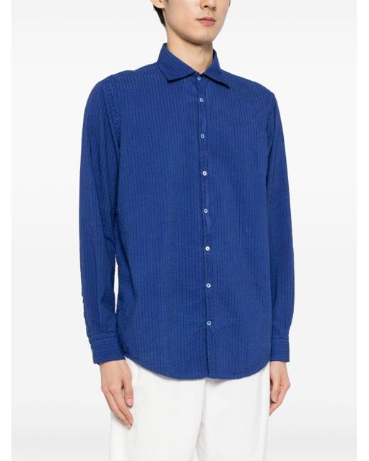Massimo Alba Gestreept Shirt in het Blue