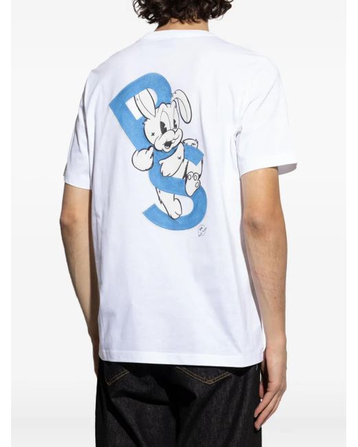 Paul Smith White Graphic-Print T-Shirt for men