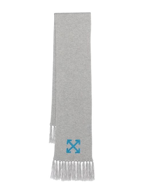 Off-White c/o Virgil Abloh White Arrows-Embroidered Wool Scarf for men
