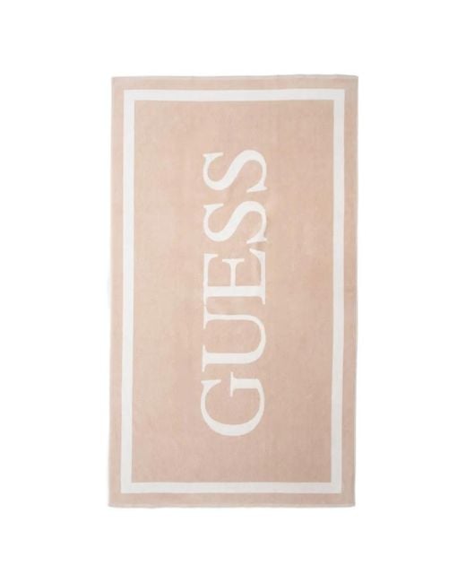 Guess Natural Logo-Print Beach Towel
