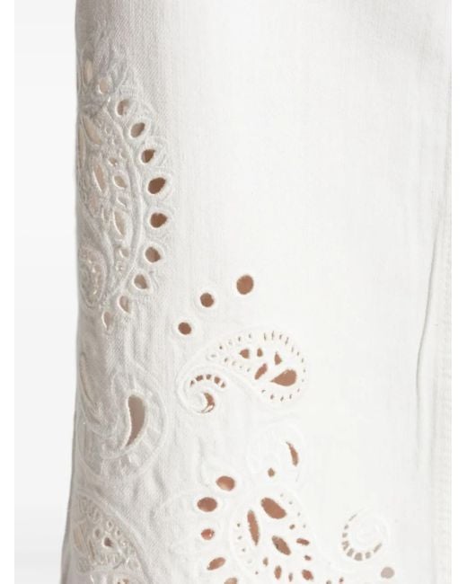 Rag & Bone White Embroidery Drawstring Trousers
