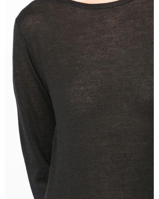 N.Peal Cashmere Black Long-Sleeve Cashmere Jumper