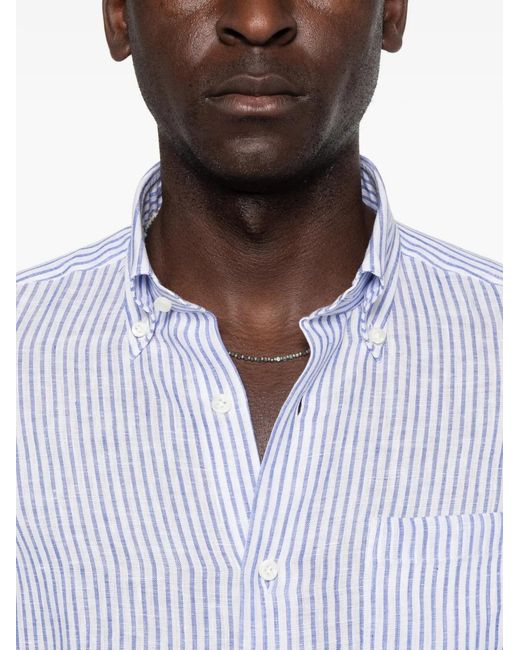 Truzzi White Striped Buttoned Shirt for men