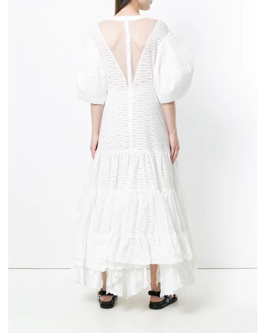 Natasha Zinko White Eyelet Detail Dress