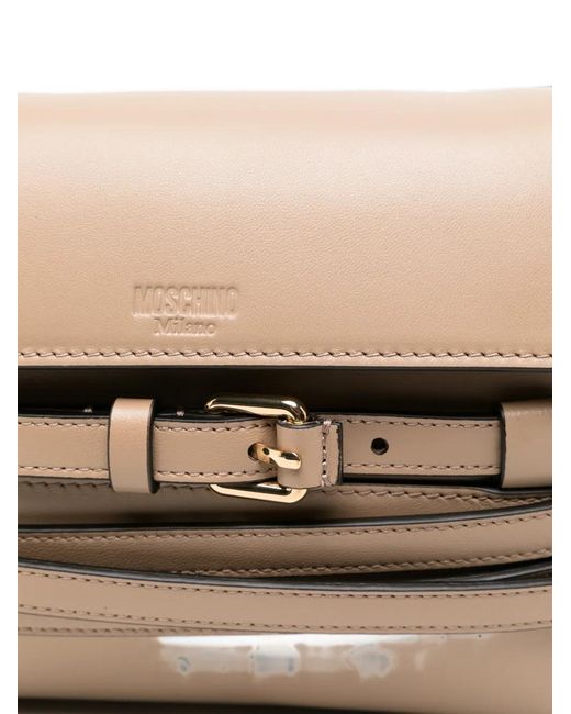 Moschino White Tie Me Belt-Detail Shoulder Bag