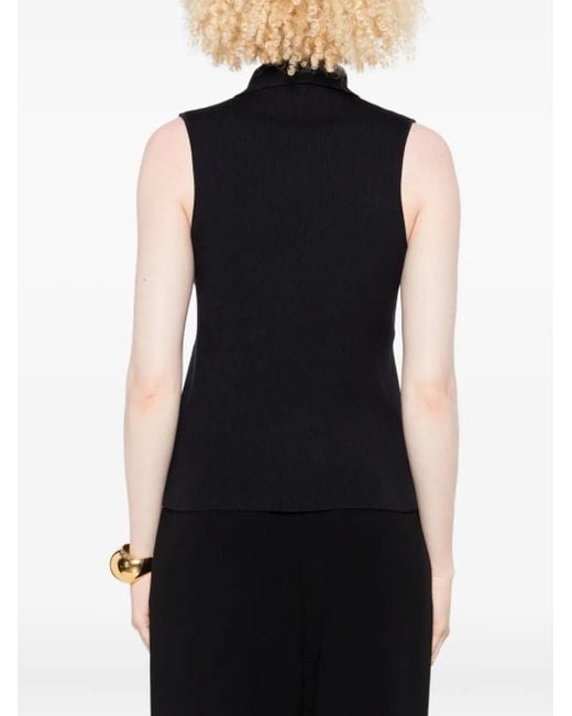 Giorgio Armani Black Double-Breasted Sleeveless Waistcoat