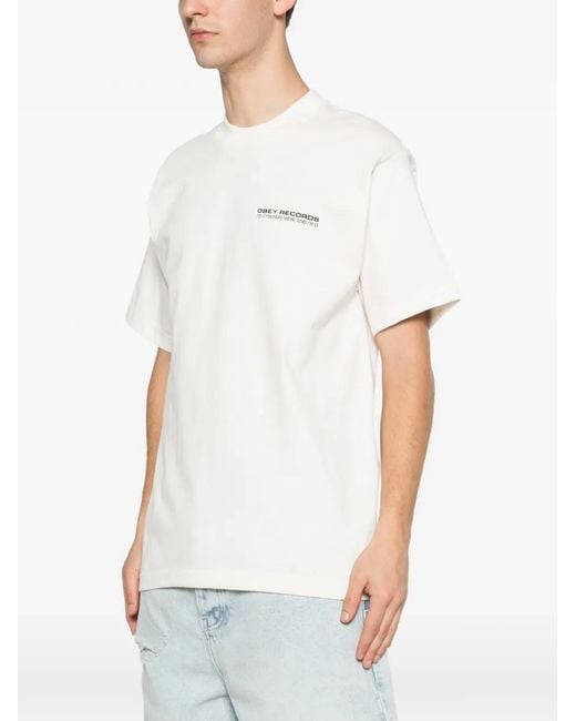 Obey White To New Friends And Old T-Shirt for men
