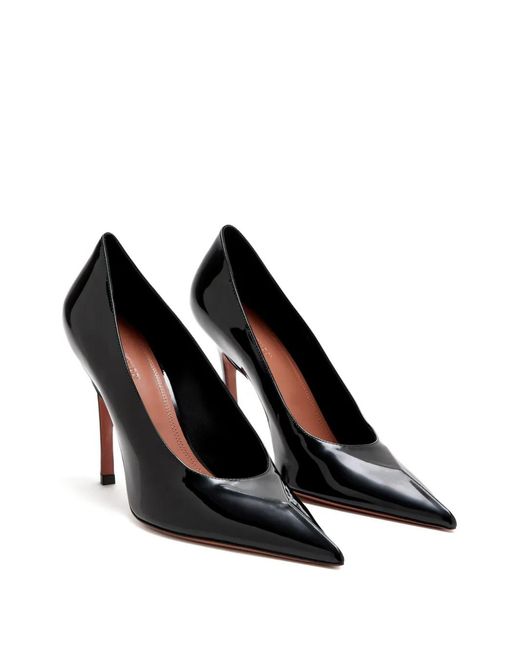 AMINA MUADDI Black Christine Patent Pointed Pumps