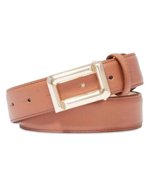 Lancel Pink Adjustable Leather Punch-Hole Belt