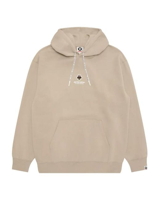 Aape By A Bathing Ape Natural Sleeve Logo-Detail Hoodie for men