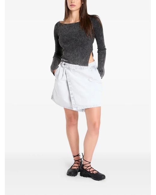 Carhartt White Emery Wrap-Front Mini Skirt