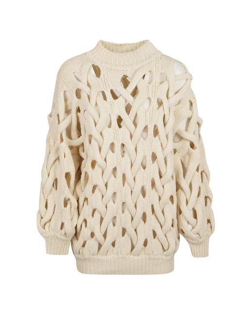 Isabel Marant White Pullover Mit Lochstrickmuster