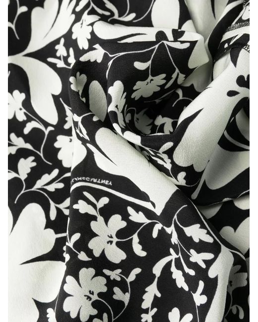 Stella McCartney Black Forest Floral-Print Silk Dress