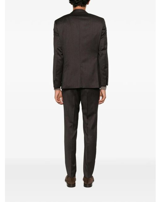 Boss Brown Micro-Patterned Two-Piece Suit for men