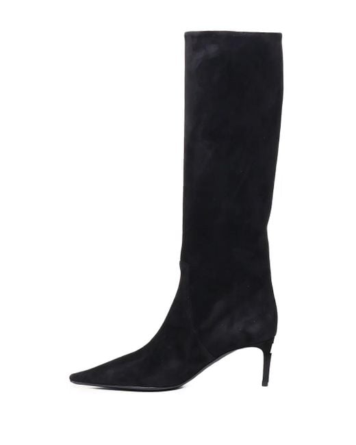 Dolce & Gabbana Black 70Mm Suede Knee-High Boots