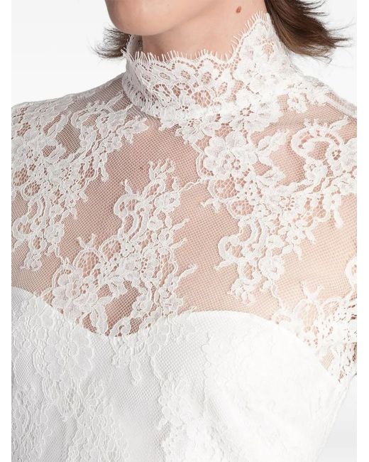 retroféte White Xylina Fringe-Trim Lace Mini Dress