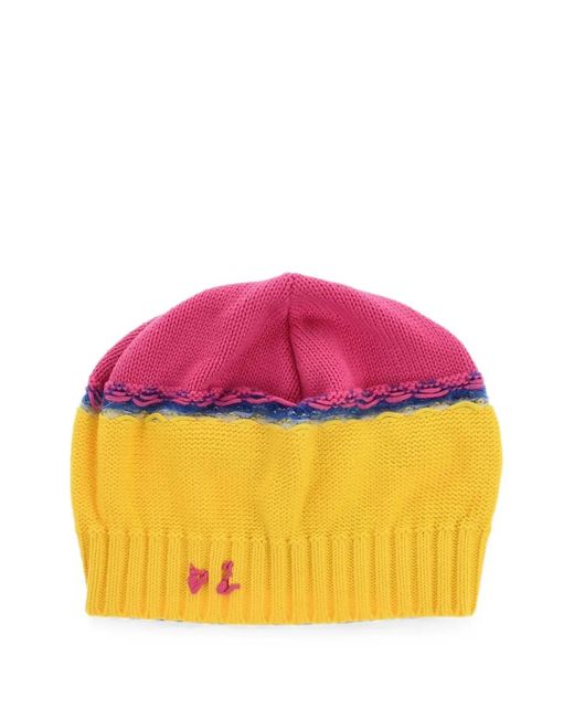 DSquared² Pink Logo-Embroidered Beanie Hat for men