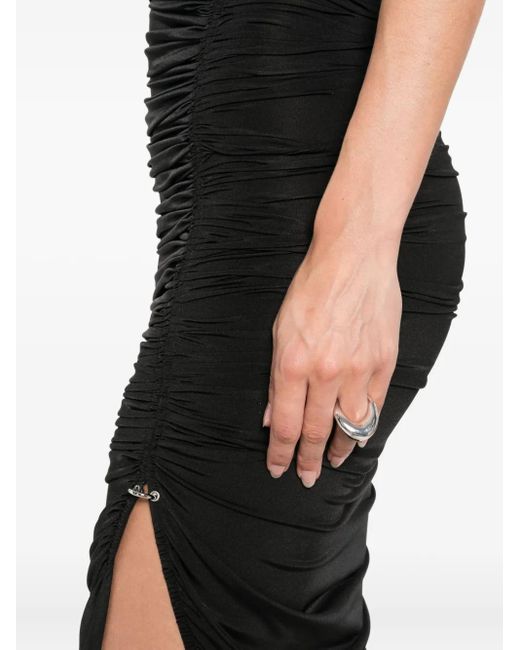 Robe Drapée À Design Asymétrique À Une Épaule Mugler en coloris Black