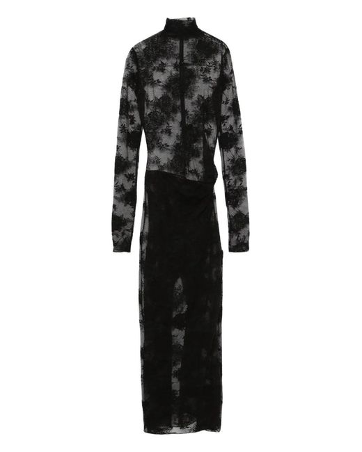 ANDAMANE Black Lace Long-Sleeve Dress