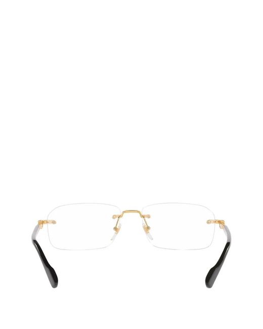 Gucci Natural Rimless Square-Frame Glasses for men