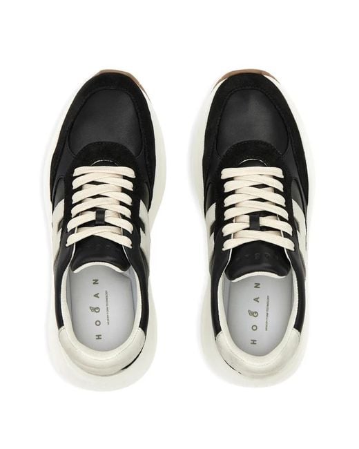 Hogan Black H696 Chunky Runner Sneakers
