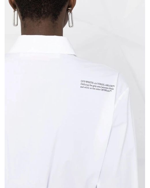 Off-White c/o Virgil Abloh White Slogan-Print Shirt Dress