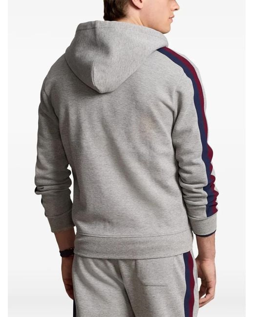 Polo Ralph Lauren Gray Stripe-Detail Hoodie for men