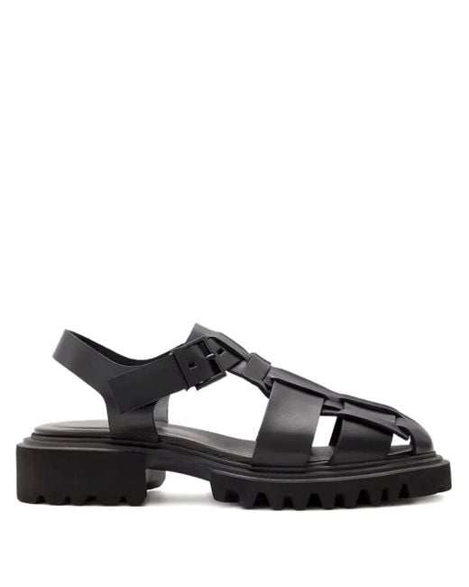 AllSaints Black Tess Chunky Leather Sandals