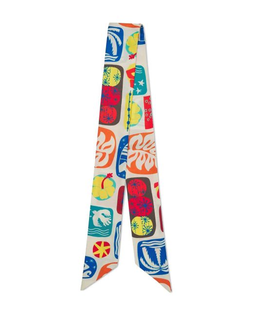 DSquared² White Silk Scarf