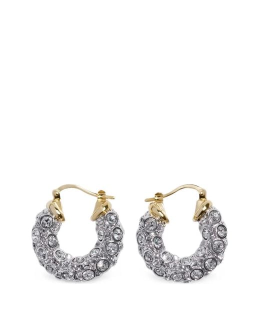 Simone Rocha Metallic Rhinestone-Embellished Hoop Earrings