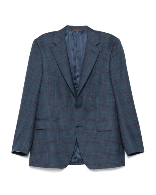 メンズ Canali チェック ジャケット Blue