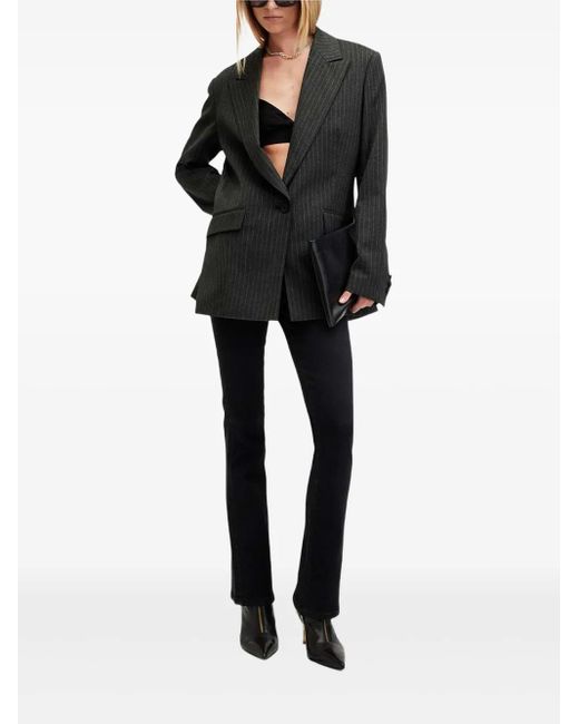 AllSaints Black Dani Pull-On Flared Trousers