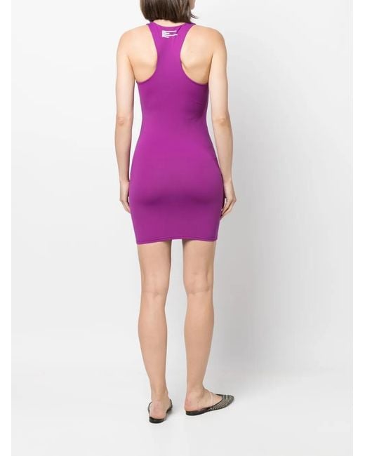 Patrizia Pepe Purple Knot Detail Mini Dress