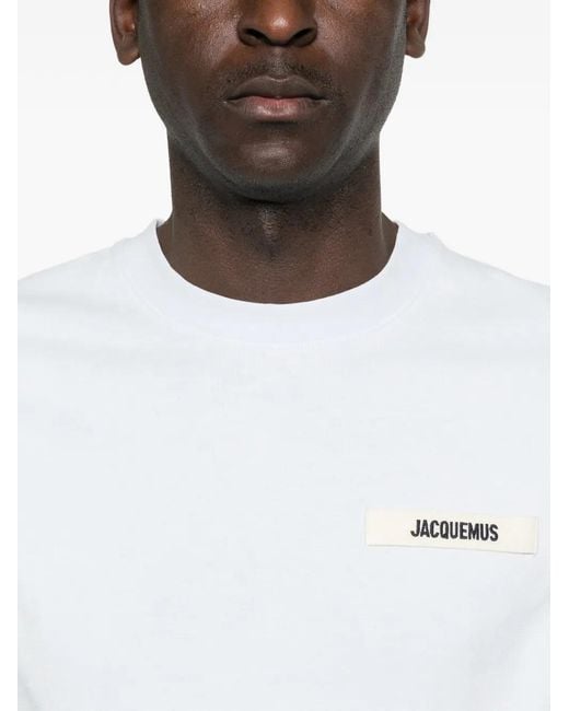 Jacquemus White "Le Tshirt Gros Grain" T-Shirt for men