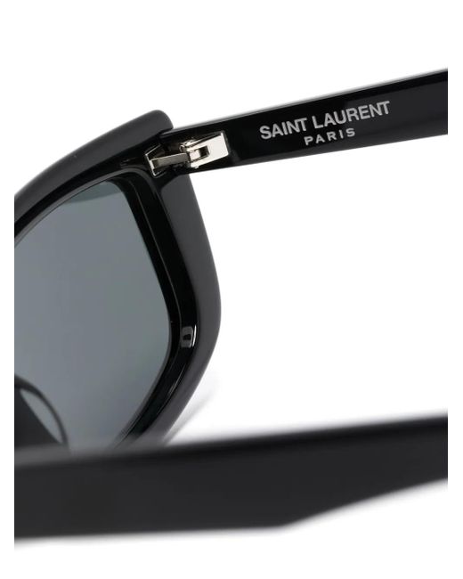 Saint Laurent Black Rectangle-Frame Sunglasses