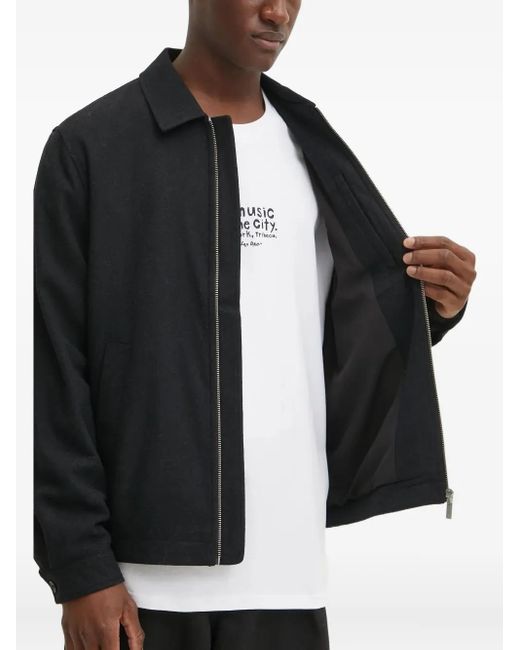 Les Deux Black Zip-Fastening Shirt Jacket for men