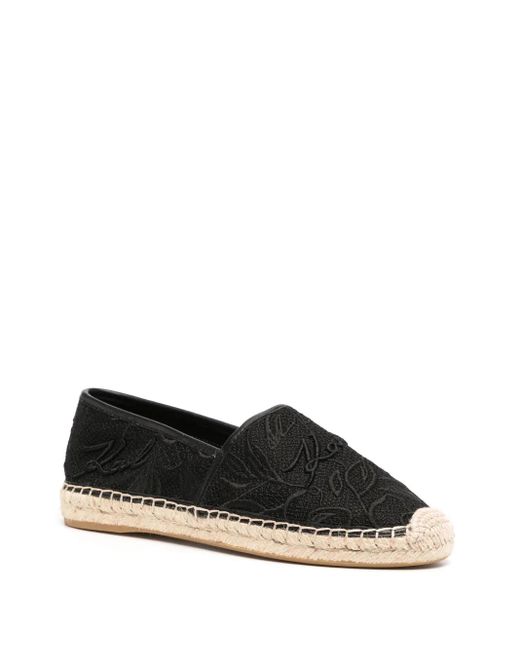 Karl Lagerfeld Black Kamini Orchid Espadrilles