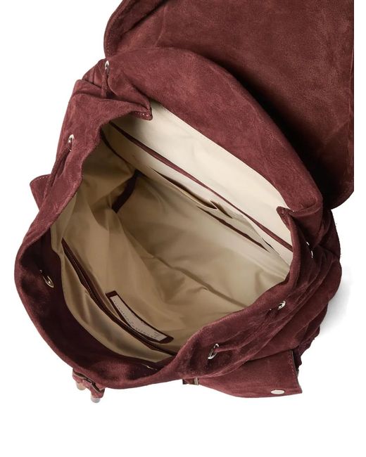 Brunello Cucinelli Red Suede Leisure Backpack for men
