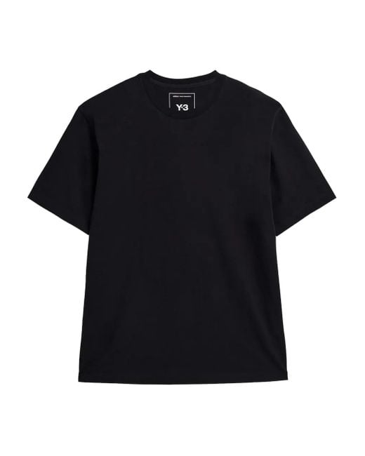 Camiseta con logo estampado Y-3 de hombre de color Black