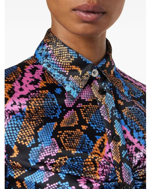 Versace Blue Python-Print Shirt