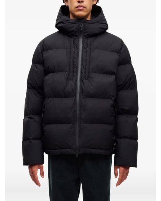 Samsøe & Samsøe Black Hooded Puffer Jacket for men
